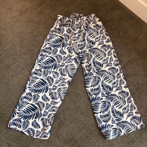 Womens Wide Leg Pants High Waist Flowy Adjustable Knot